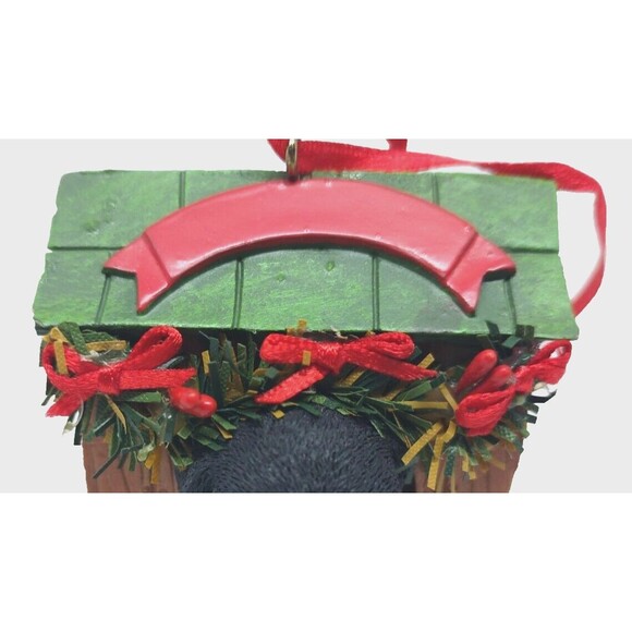 Cute Black Puppy Dog House Red Bows Ornament Kurt S Adler Collectible Display - Picture 10 of 12